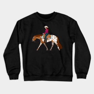 Flashy Appaloosa Western Pleasure Horse - Equine Rampaige Crewneck Sweatshirt